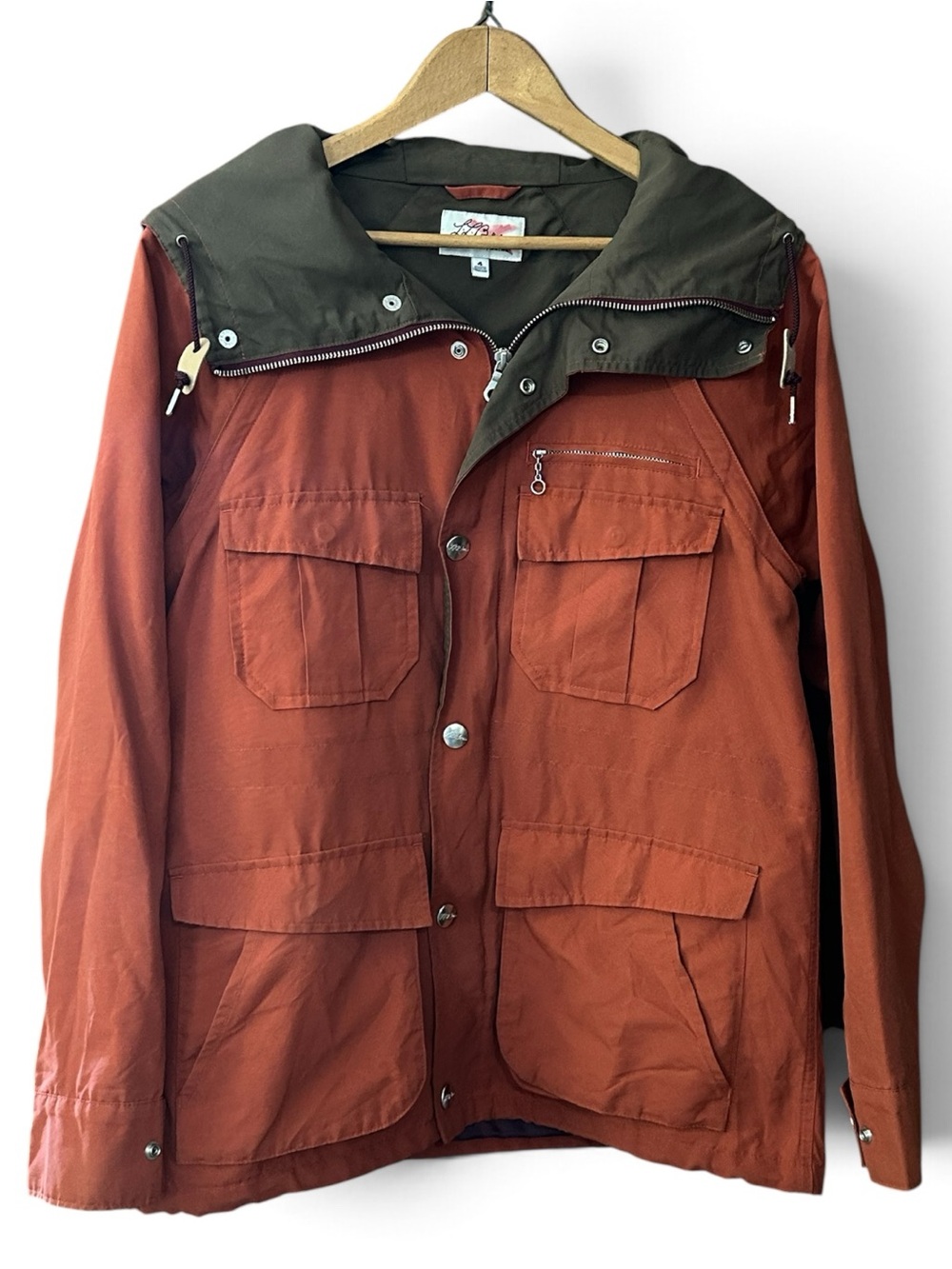 L.L. Bean Waxed 2-in-1 Field Jacket/Vest Rust Orange Women’s Size 4